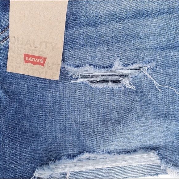 Levi's New High-Rise Distressed Jean Shorts New NWT - Picture 9 of 11